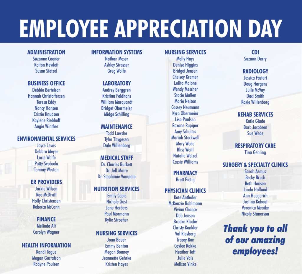 ACMH Celebrates Employee Appreciation Day Audubon County Memorial