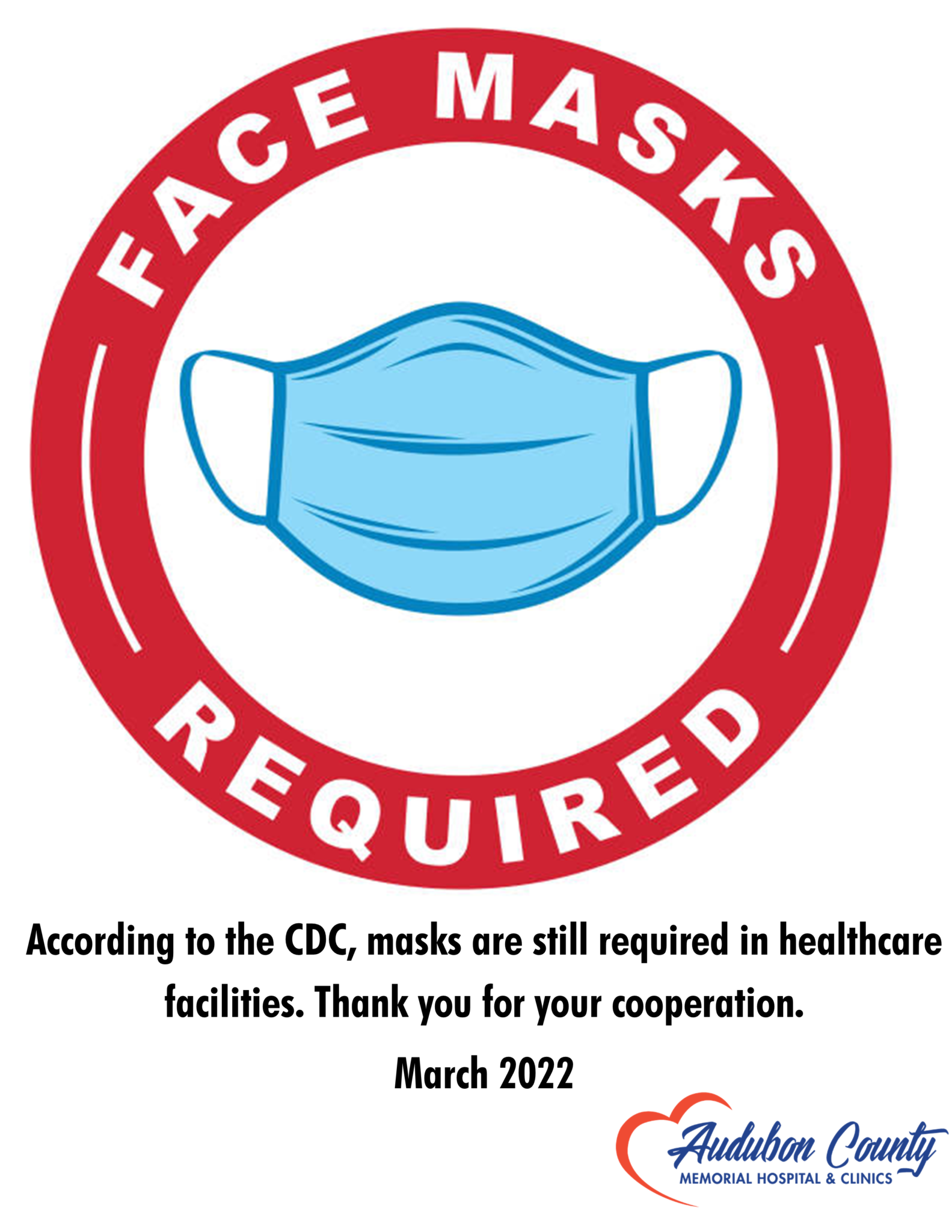 ACMH Continues To Require Masks In Facilities Audubon County Memorial