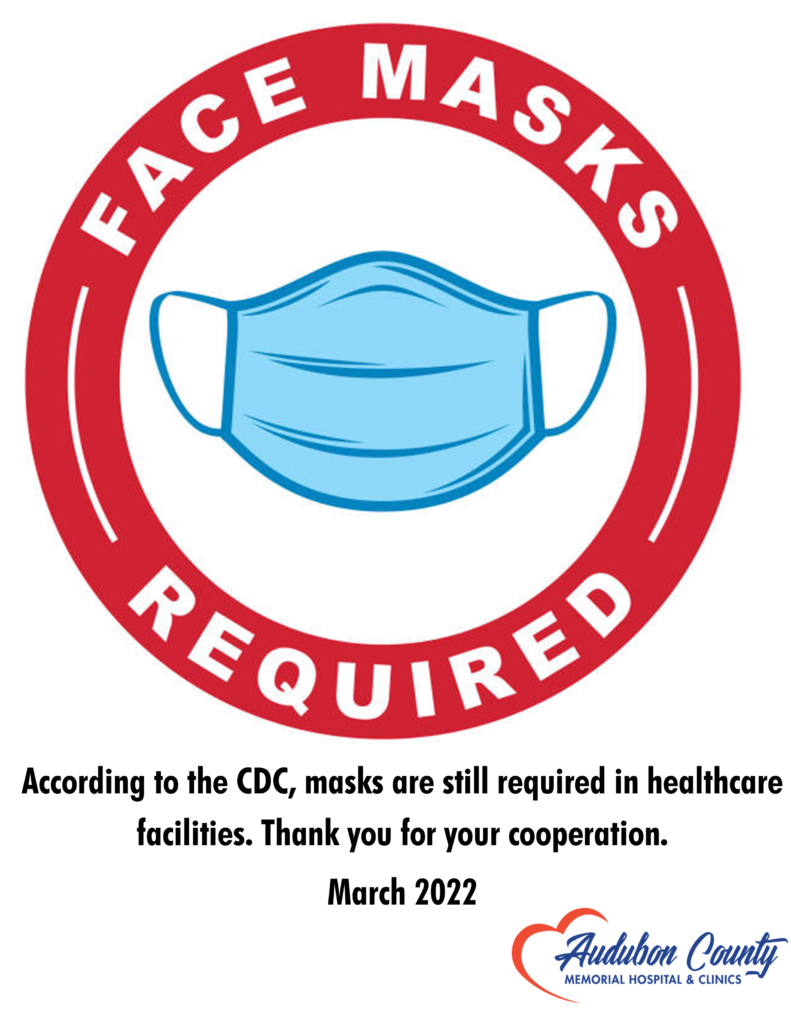ACMH Continues To Require Masks In Facilities Audubon County Memorial