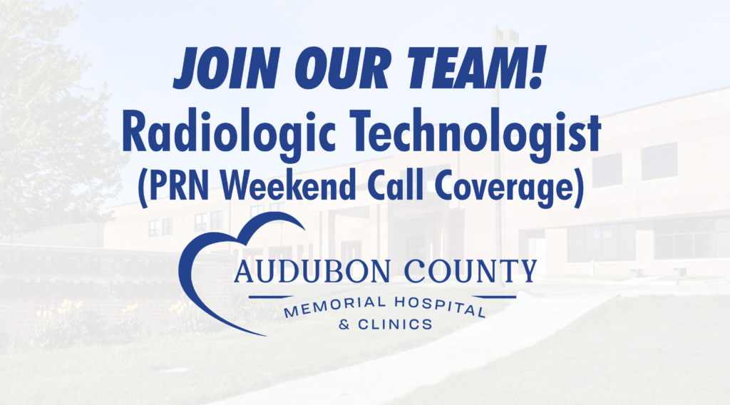 PRN Radiologic Technologist Audubon County Memorial Hospital & Clinics