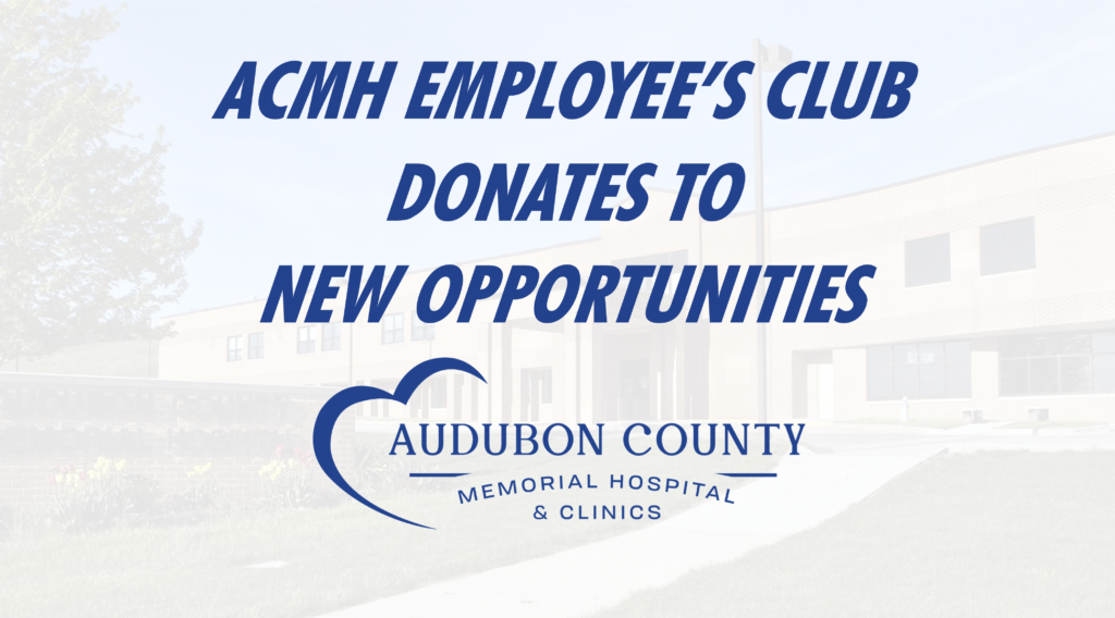 ACMH Employee’s Cub Donates to New Opportunities Audubon County